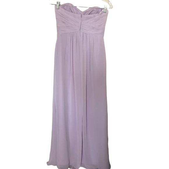 David’s Bridal strapless chiffon dress with pleated bodice Iris - Picture 4 of 9